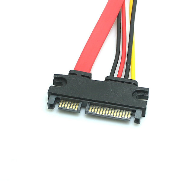 SATA 22 stift hane till hona Sata förlängningskabel SATA 3 22 stift Da Black 10cm