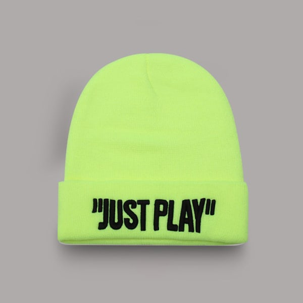 Modebrev Broderi Varm mössa Cap mössa Höst Vinter Wo Fluorescence green