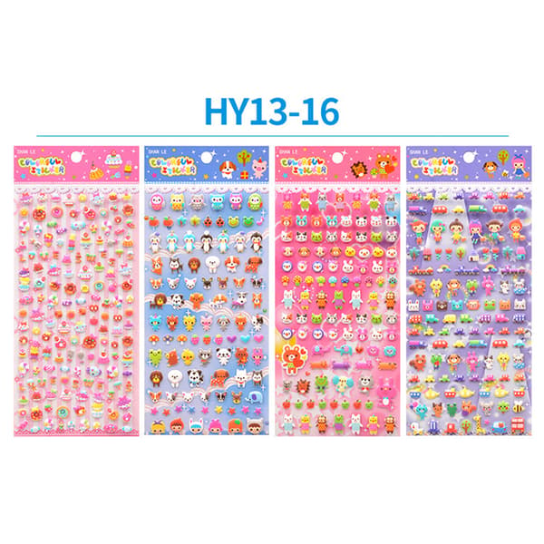 Djur Stereoskopisk 3D Bubble Sticker Dagbok Sticker Decor Stati A1
