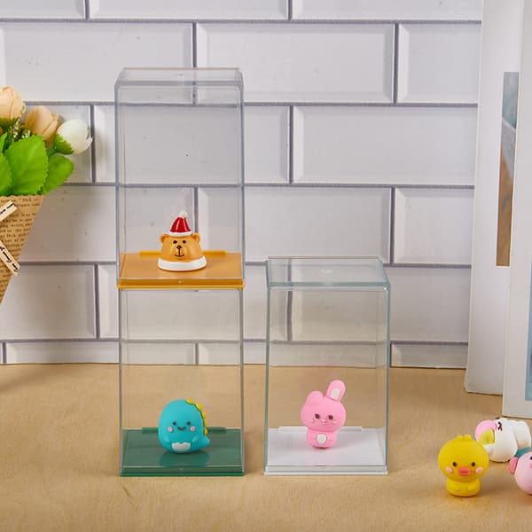 Action Figure Förvaringslåda Tecknad docka Blind Box Display Case D White