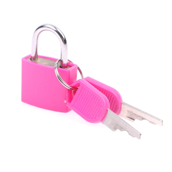 1Set Bagagelås hänglås färg plast skal lås zink legering s Pink