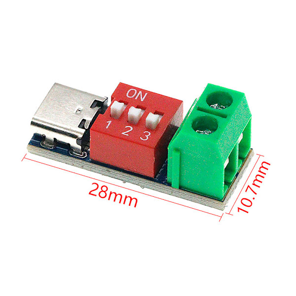 5-20V PD snabbladdningstestkort USB Typ-C Justerbar PD Trig