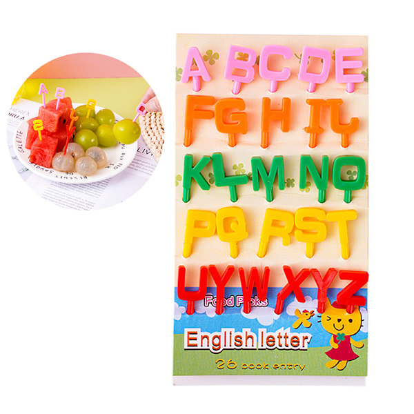 Bento grönsaker porslin e mini barn alfabetet fruktgafflar T
