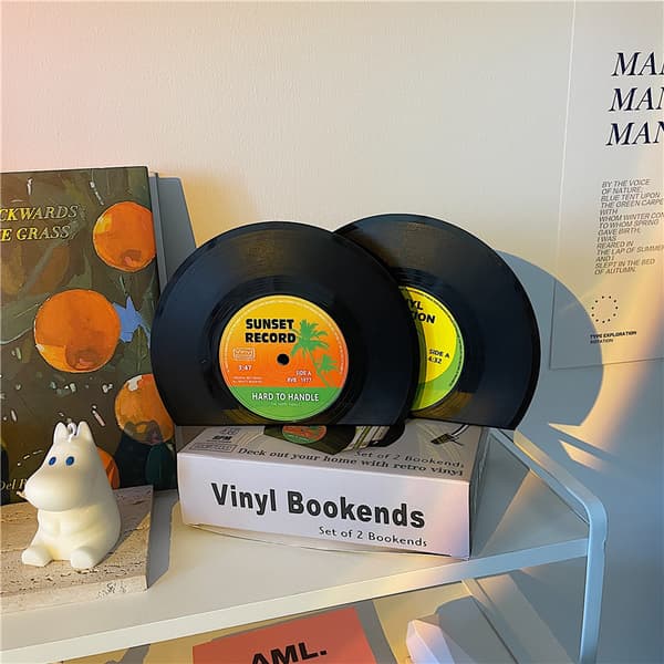 Vinyl CD Bokstöd Creative Record Bokställ Skrivbordsdekoration