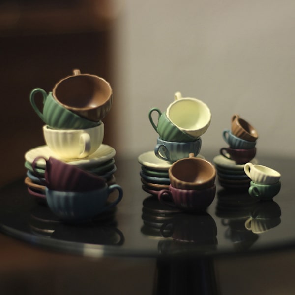 3st/ set 1:12 Dollhouse Mini Möbel Modell DIY Access Coffee Blue M