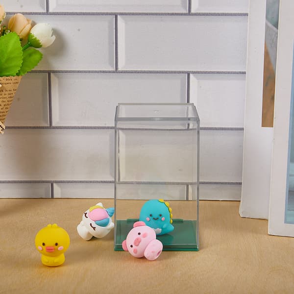 Action Figure Förvaringslåda Tecknad docka Blind Box Display Case D White