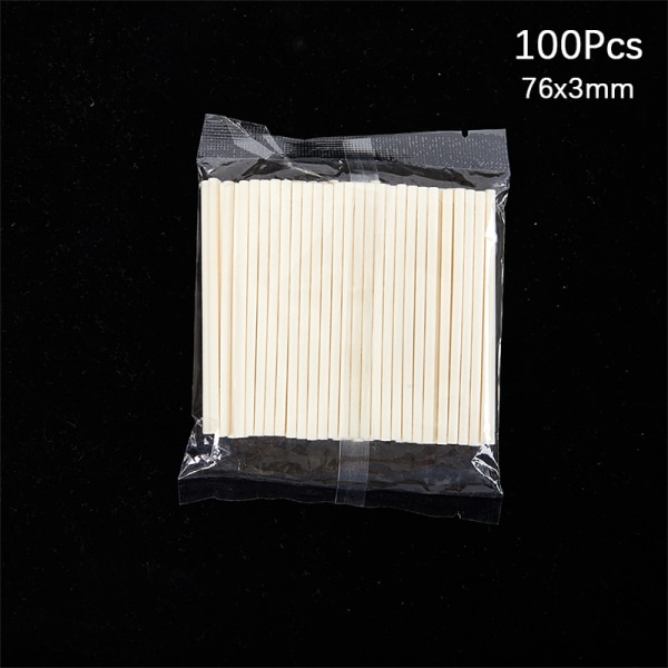 100st Plast Lollipop Stick Säker Vit DIY baktillbehör 76x3mm