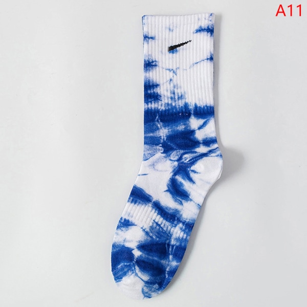 Tie-dye Socks European and Street Ins Hip-hop Tide Brand Coupl Blue