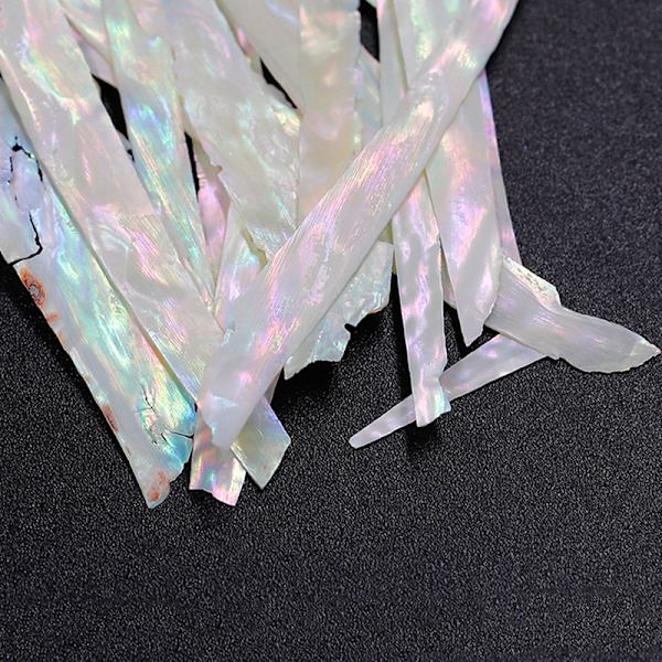 Nails Abalone Shell Slice Nail Art Stickers Glitter Paljett Frag White