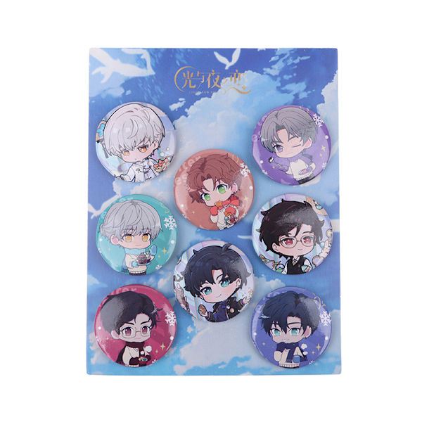 8 st/ set Anime Tinning Ryggsäck Badge Souvenirkläder Present F 04