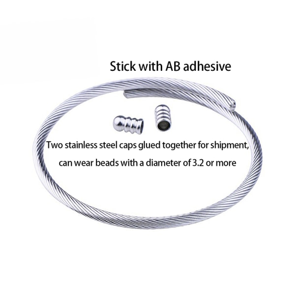 Högkvalitativ kedja av rostfritt stål DIY Charm Armband Accessori Nonstick cap dia6cm