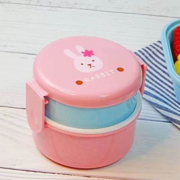 540 ml Lunchbox Dubbellagers Rund Mini Bento Box Barn F C