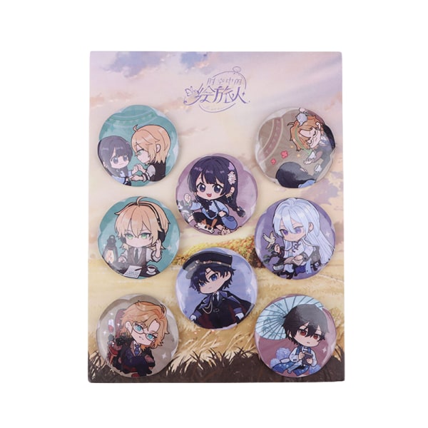8 st/ set Anime Tinning Ryggsäck Badge Souvenirkläder Present F 05