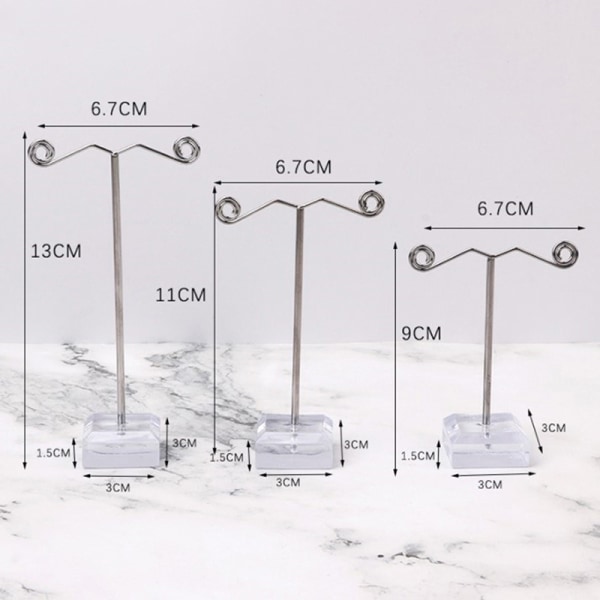 Metallsmycke Display Stativ Svart Klar Akryl Stud Örhänge Ho Clear S