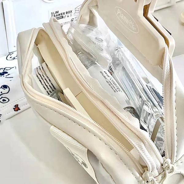 e Pennväska Transparent Frostat case Flerlagers blixtlås St Gray