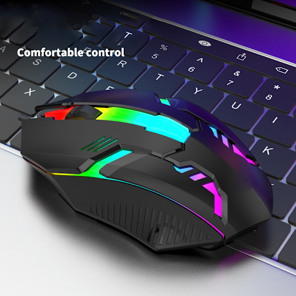 USB Wired Gaming Mouse 1200DPI 3-knappar Tyst Mause Bakgrundsbelyst P black