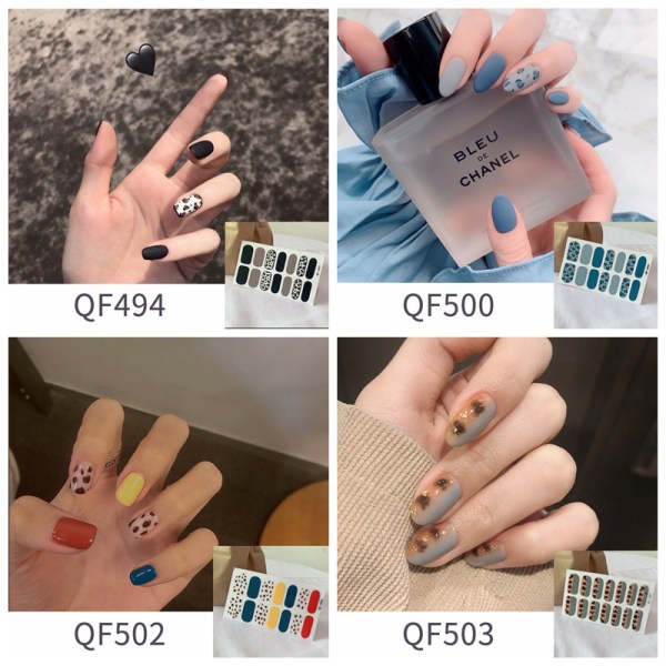 Nail Art Stickers Självhäftande fingernagelomslag cover dec QF493