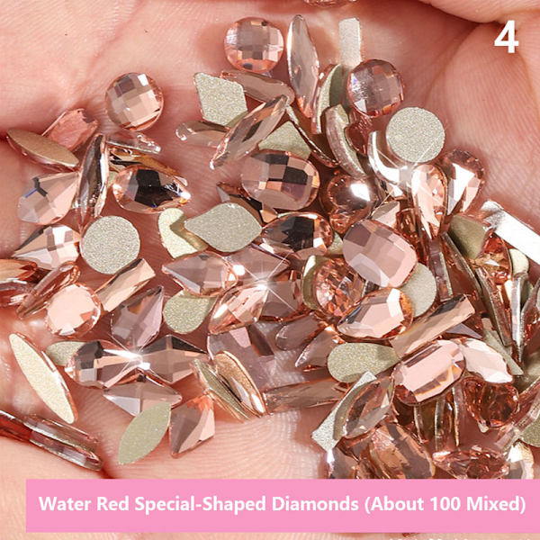 100 st Photochromic Aurora Rhinestones Nail Art Decor Mixed-sha 4