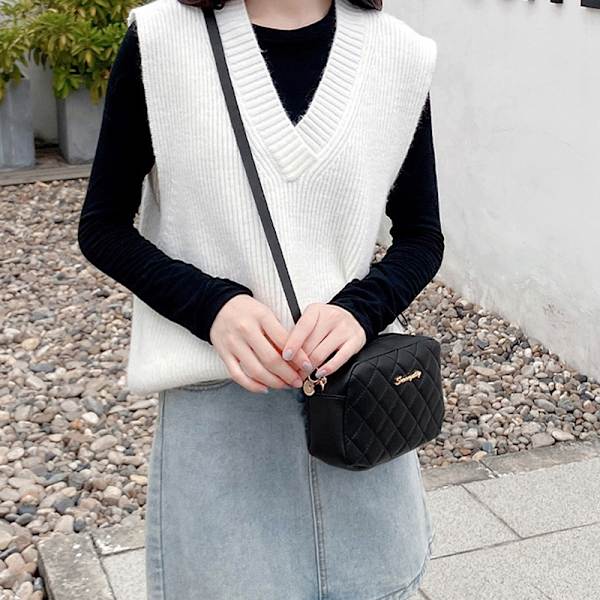 Mode Casual Crossbody-väskor för damer Lyxiga tofs Black