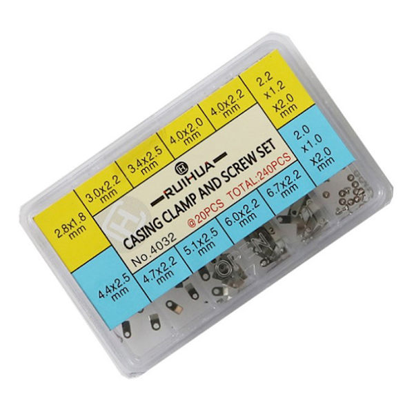 240st 10 Storlek Watch Movement Case Clamp Fixing Adapter Säker
