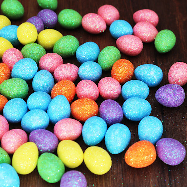 80st/påse Glitter Påskägg Färgglada Foam Fågelduvaägg DI