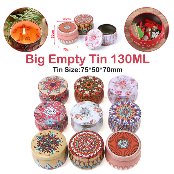 Etnisk stil Plåt förseglad burk DIY Candle Candy Smycken Conta E