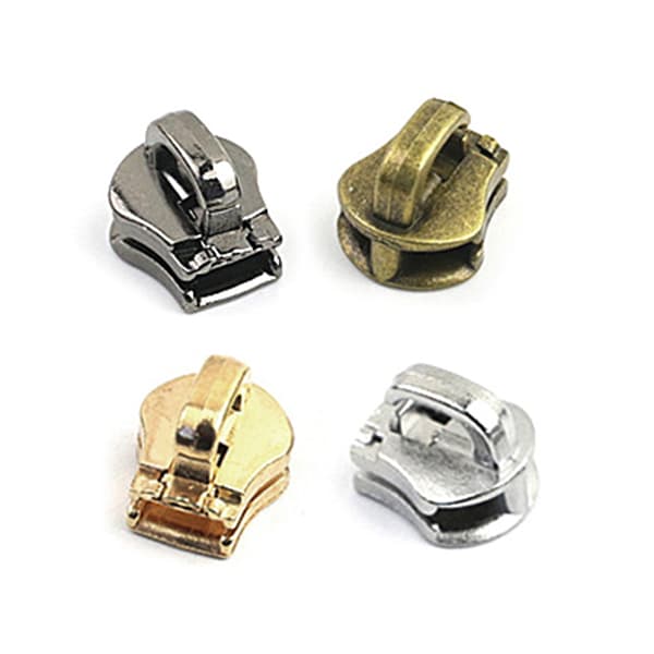 10 st 5# metall blixtlås Head Pull Slider Zip Bagage plagg DIY Bronze