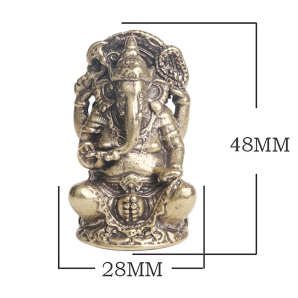 Brons Färg Lord Ganesha Staty Buddha Ornament Elephant Scul