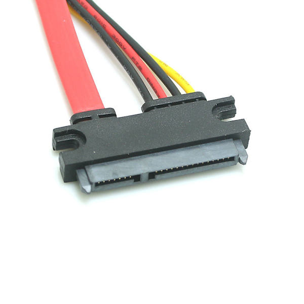 SATA 22 stift hane till hona Sata förlängningskabel SATA 3 22 stift Da Black 10cm