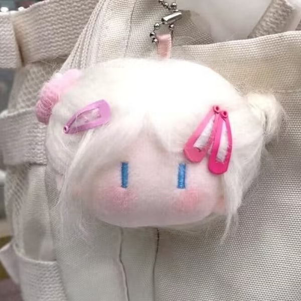 Kawaii Keychain Hängen Cartoon e Plysch Doll Figure Pendant Ba white