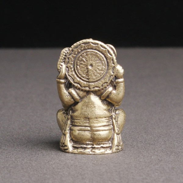 Brons Färg Lord Ganesha Staty Buddha Ornament Elephant Scul