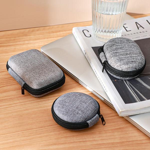 Mini Bärbar EVA Förvaringsväska Påse Bärväska Dragkedja Öronsnäcka 7 x 7 x 3cm