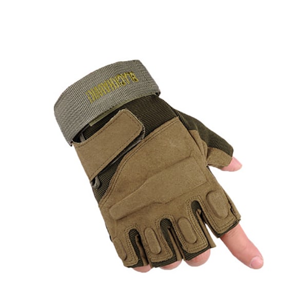 Utomhus taktiska handskar Sporthandskar Half Finger Military Men green L