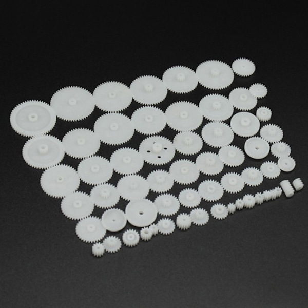 58st/ set Gör-det-själv-modell Motorväxelsats 0,5 Modulus Plastic Gear Pac