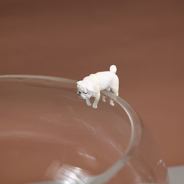 Kreativa hundprydnader för akvarium PVC Kawaii tecknade hundar Cli A3