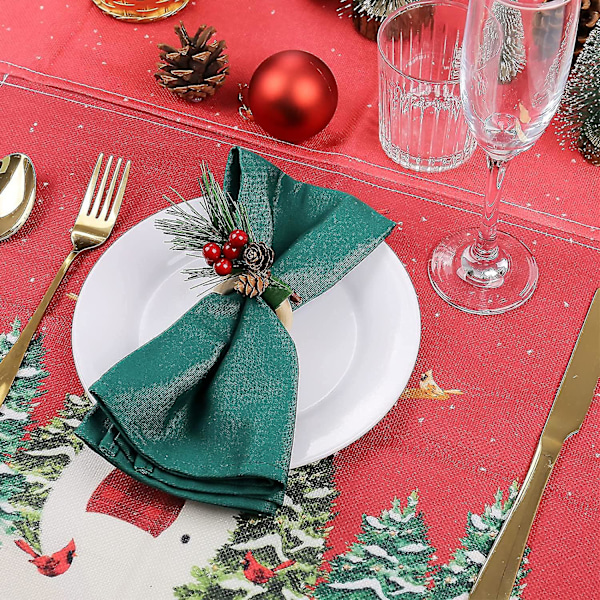 Christmas Napkin Rings Set Of 6, Wood Handmade Napkin Rings For Wedding, Valentine's, Banquet, Birthday, Thanksgiving Table Decor