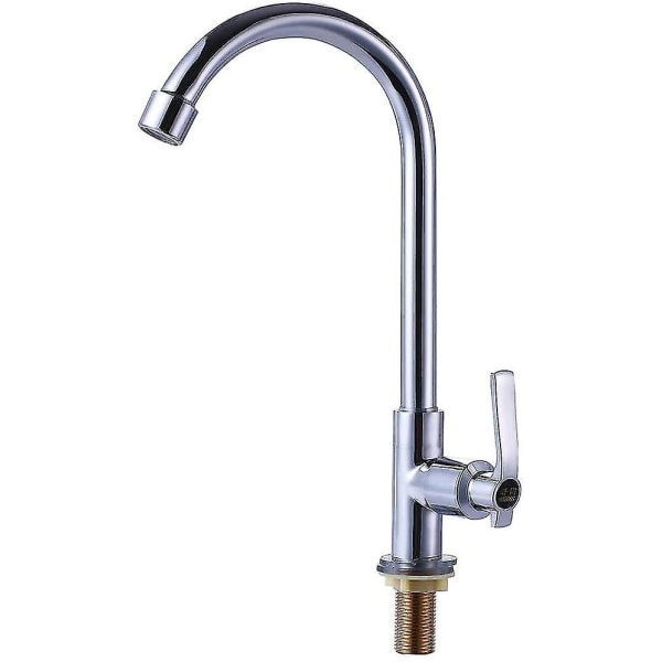 Cold Water Sink Faucet Single Handle One Hole High Arc Deck Mount Stainless Steel Bar Faucet