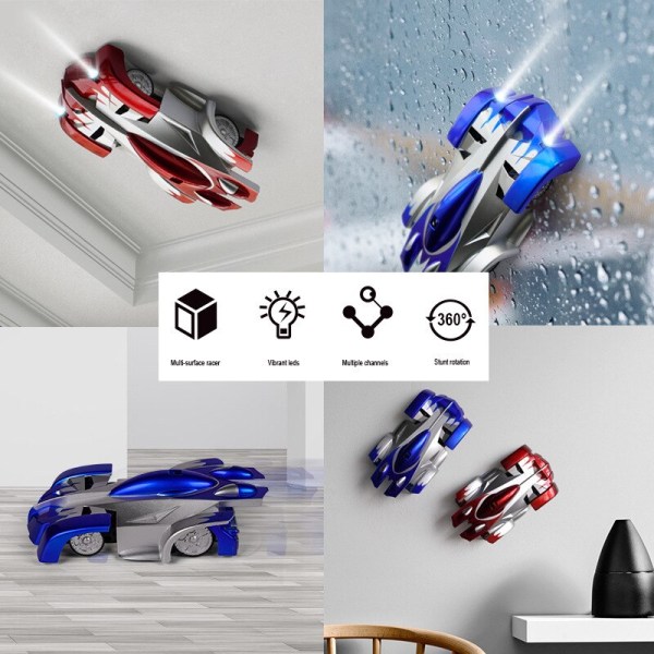 RC Car Climbing Ceilling Electric Car Radio Remote Control Machine Model Anti Gravity Drift RacingToys For  Children Boy Gift blue