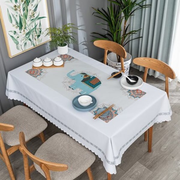 Sagging Style PVC And Polyester Table Cloth Water And il Proof Rectangular Table Mat For Nordic Home Kitchen Table O