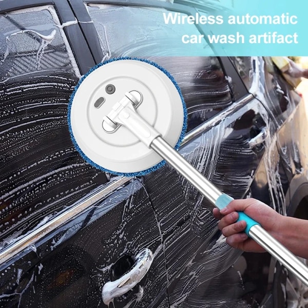 Wireless Electric Spin Mop Cleaner Automatic 2 in 1 Wet & Dry Home Cleaner Car Glass Ceiling Door Windows floor scrubber machine White