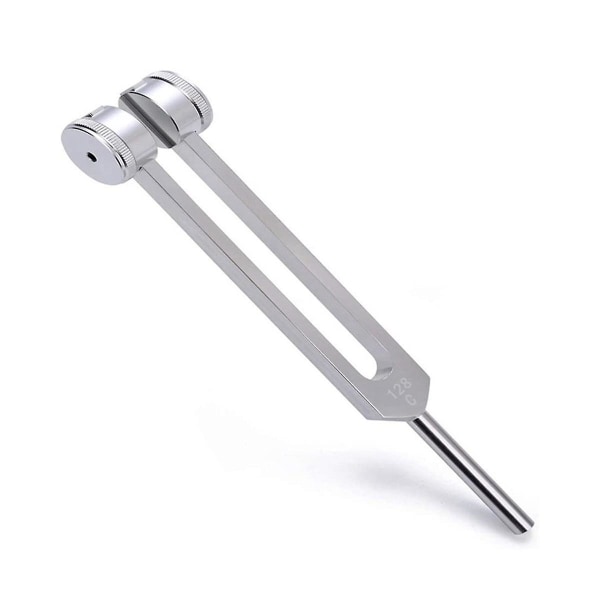 128 Hz Tuning Fork Weighted Bio-Acoustic Tuning Fork for Therapy 128 Hz Acoustic Slider Tuning Fork Silver