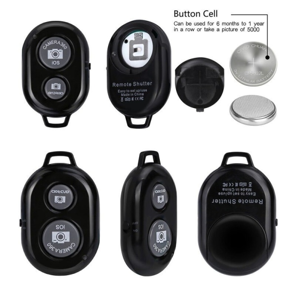 Wireless Bluetooth Remote Control Button For Android Ios System Shutter Remote Control Selfie Group Photo white