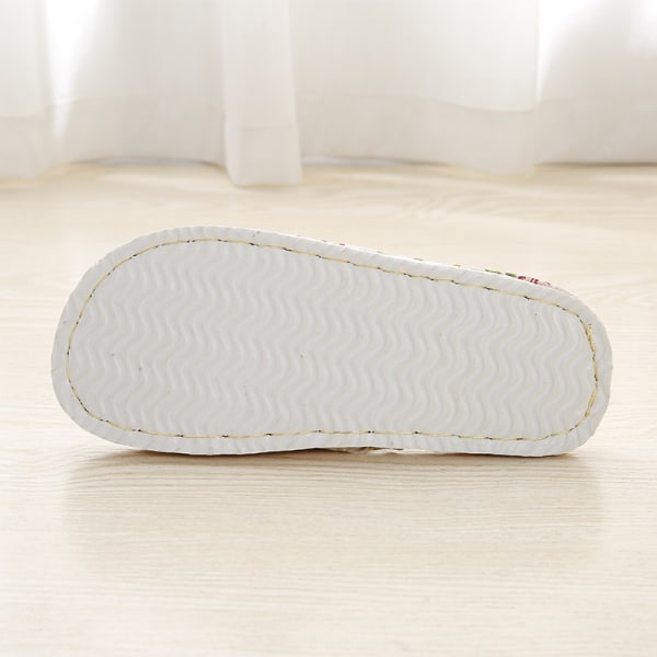 Floral Linen Home Slippers Soft Non-slip Foam Bottom Flip Flops Spring Autumn Indoor Couple Men Women Slides Casual Flat Shoes royal blue 42