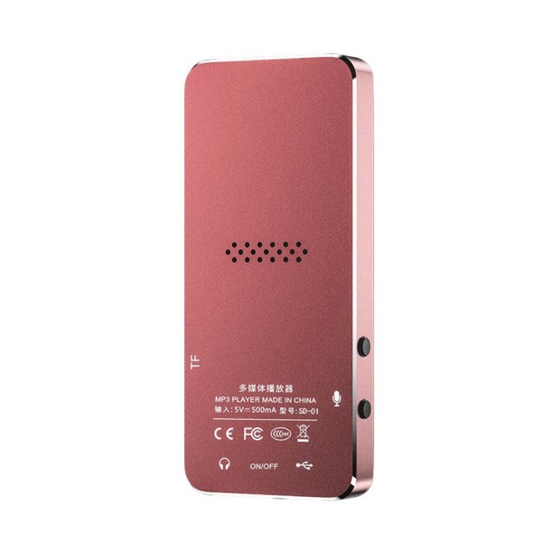 Bluetooth-compatible MP3 MP4 HD Display Player Stereo Sound Touch Control Music Supply Dormitory Sporting Pink
