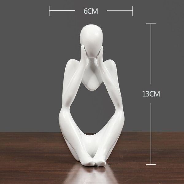 Nordic Home Decoration Abstract Thinker Statue Miniature Resin Sculpture  Figurines for Interior  Office  Desk Accessories Height 13CM