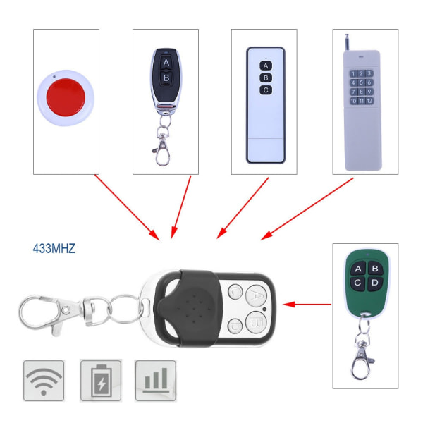 2pcs/3pcs 433MHz Remote Control 4CH Key Copy Duplicator for Car Key Electric Gate Garage Door Cloning for CAME Remotes 3Pcs