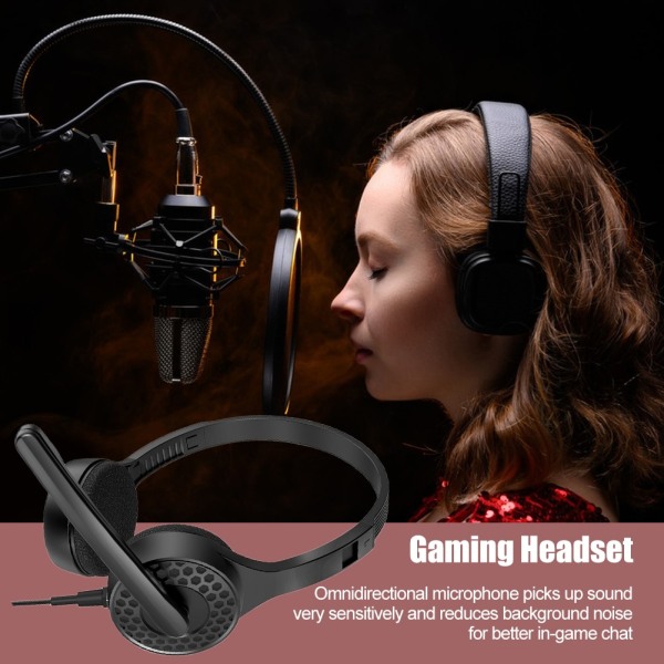 3.5mm Wired Gaming Headphones Wearing Ear Protection Earphone with Microphone Wired Game Headsets for PS4 Play Station 4 PC Red