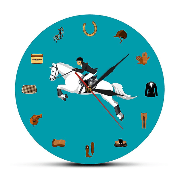 Equestrian Sports Equipment Set Modern Wall Clock Wall Clock Wall Clock Accessories Wall Clock Equestrian Lovers Gift Home Clock