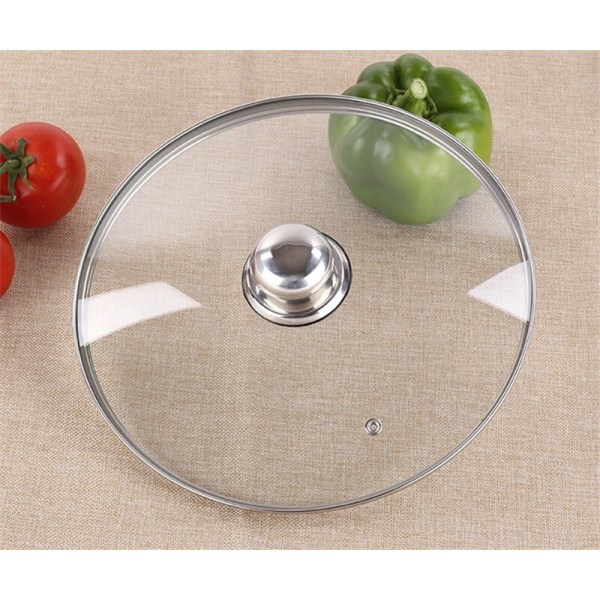 Stainless steel Thick Transparent Tempered Glass Lid cover Soup Pot Saucepan Frying Pan Wok Lid With Knob Kitchen Cooker Part 14cm