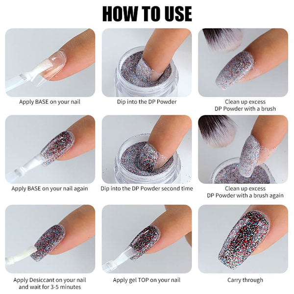 Nail care nail glitter pulver effekt pulver 3